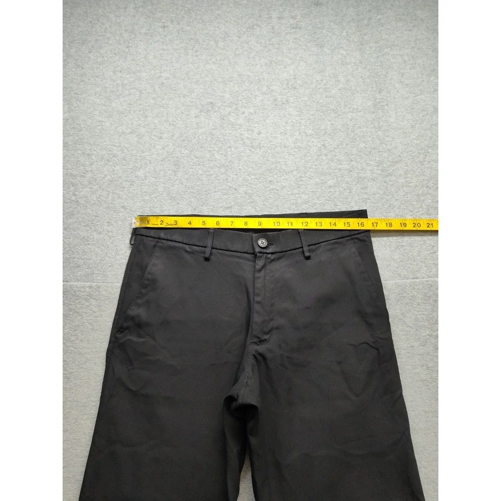 Haggar Men Pant‎ 32X32 Black Flat Front Slash Pockets Comfort Casual Trouser